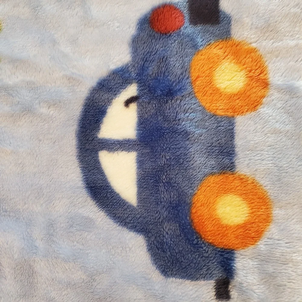 vintage Parents Choice‎ Blue Car Airplane Helicopter Baby Blanket